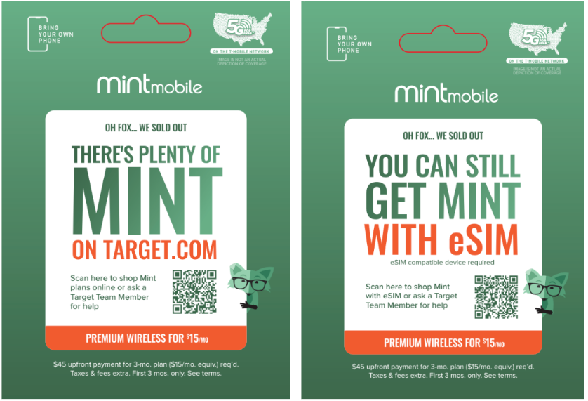 Target Mint Empty Peg Cards (Double-Sided) (5 pcs)